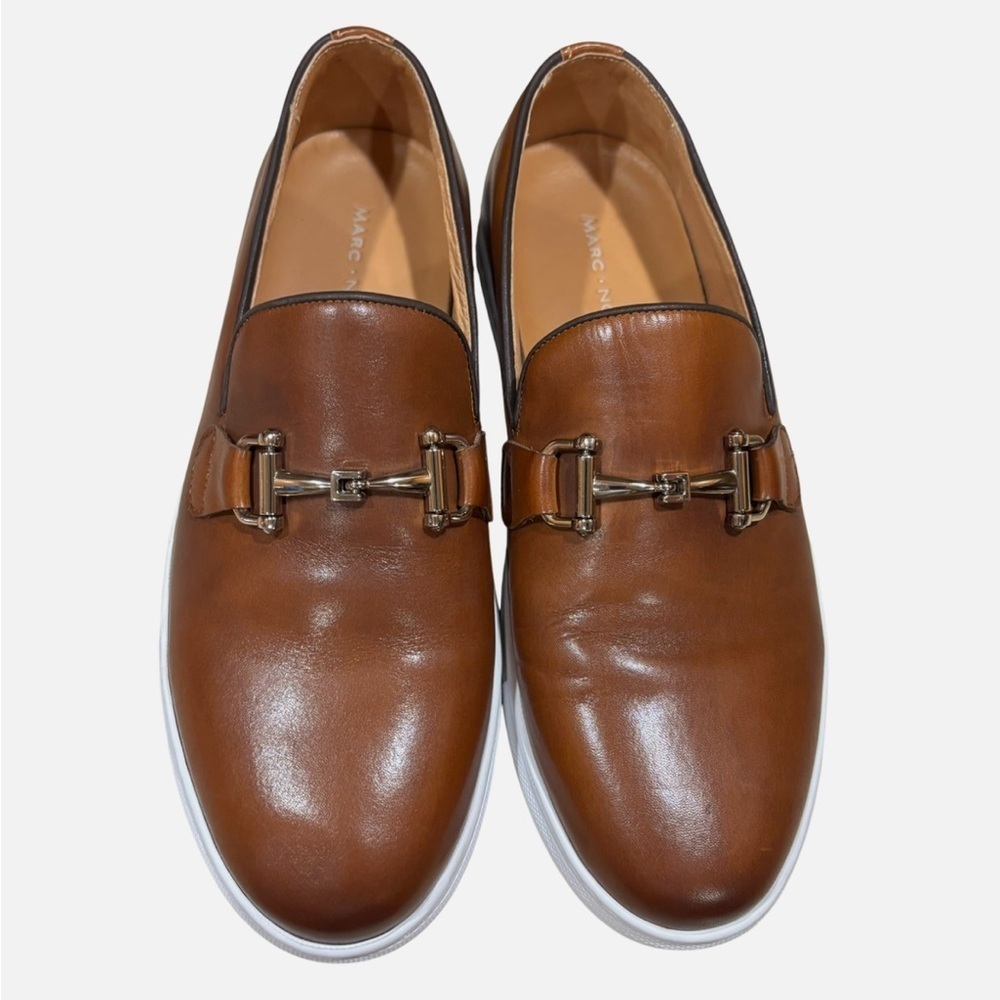Marc Nolan Boardwalk Shoes Men's 7 Slip On Loafers Casual Leather Horse bit EUC